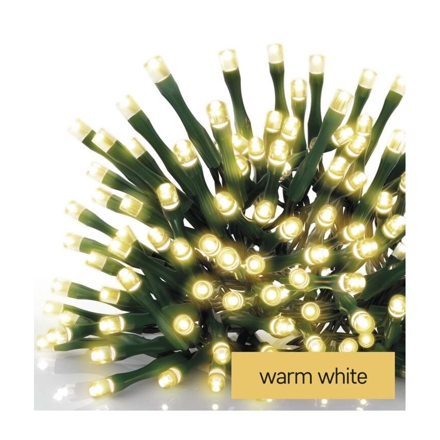 LED-Außen-Lichterkette, 200 LEDs, 8 Leuchtmodi, 8,6 m, IP44, warmweiß