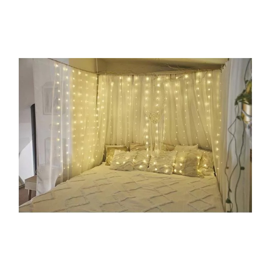 LED-Außen-Lichterkette, 240 LEDs, 8 Funktionen, 6,7 m, IP44, warmweiß