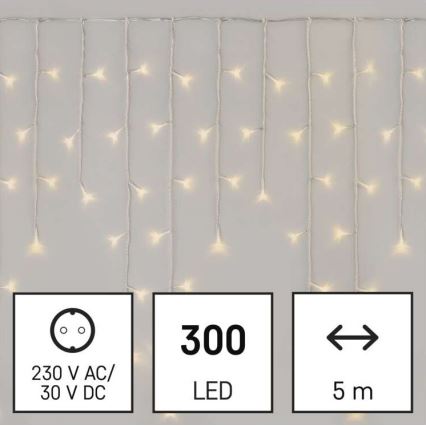 LED-Außen-Lichterkette 300 LEDs/8 Modi 10 m IP44 warmweiß + Fernbedienung