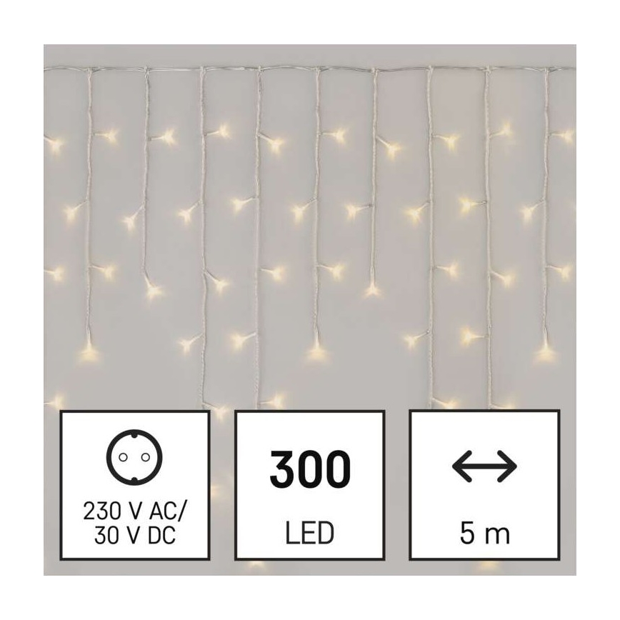LED-Außen-Lichterkette 300 LEDs/8 Modi 10 m IP44 warmweiß + Fernbedienung