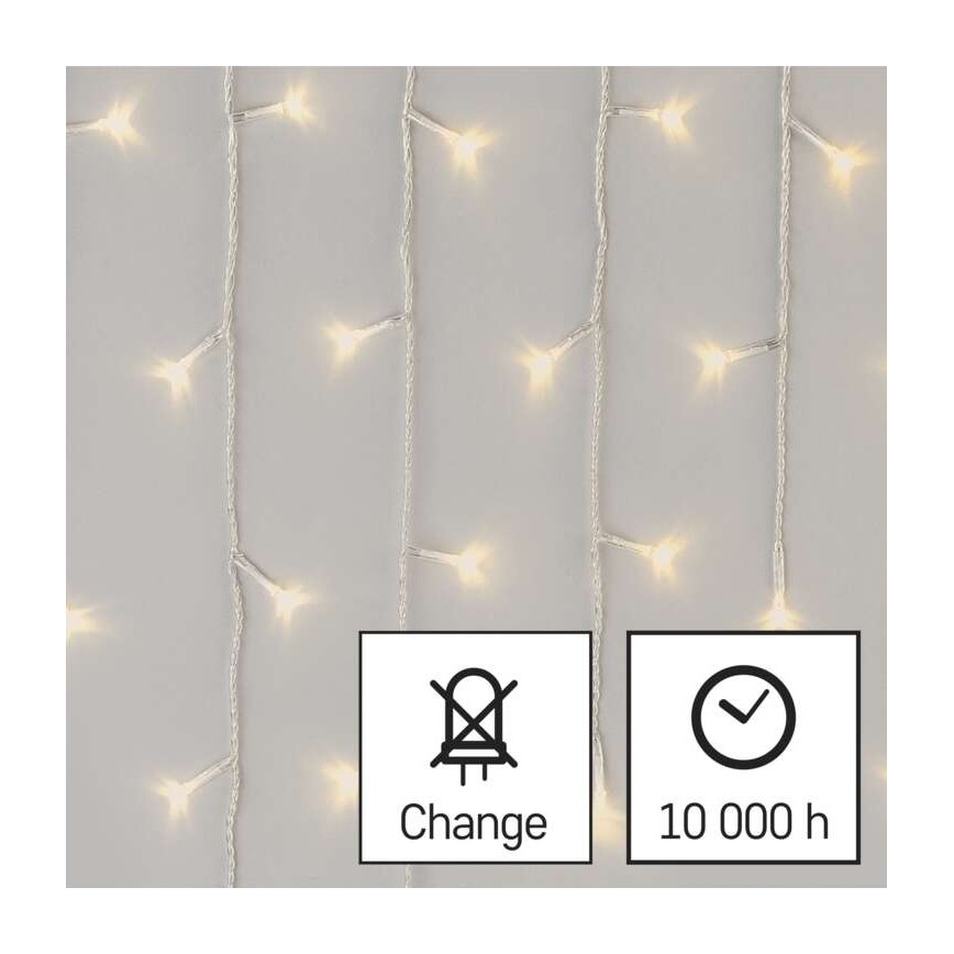 LED-Außen-Lichterkette 300 LEDs/8 Modi 10 m IP44 warmweiß + Fernbedienung