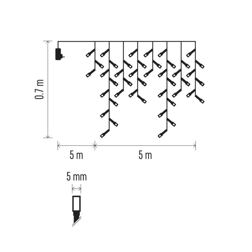 LED-Außen-Lichterkette 300 LEDs/8 Modi 10 m IP44 warmweiß + Fernbedienung