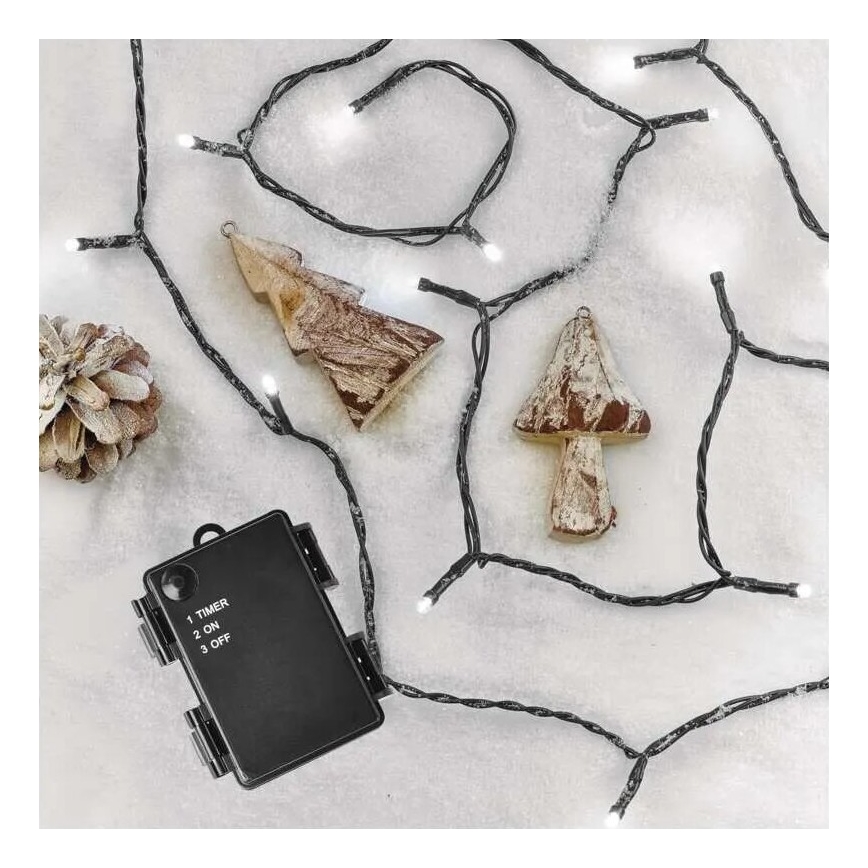 LED-Außen-Lichterkette 40 LEDs / 3x AA / 3,3 m IP44 kaltweiß