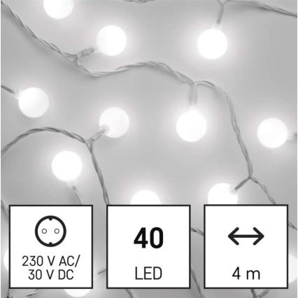 LED-Außen-Lichterkette – 40 LEDs, 9 m, IP44, kaltweiß