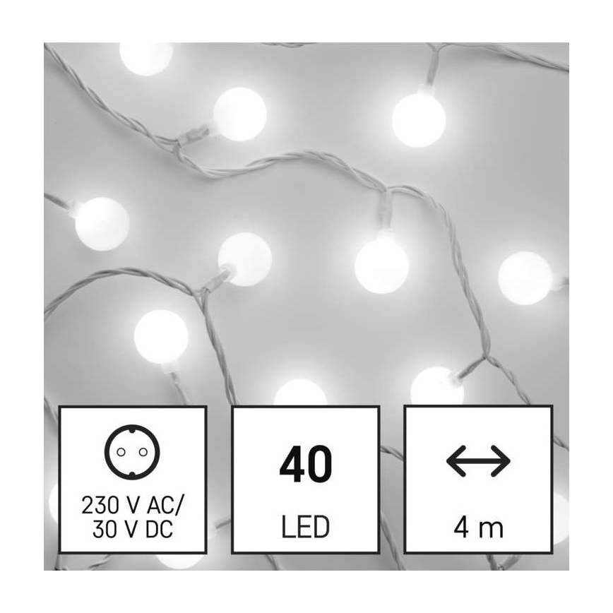 LED-Außen-Lichterkette – 40 LEDs, 9 m, IP44, kaltweiß
