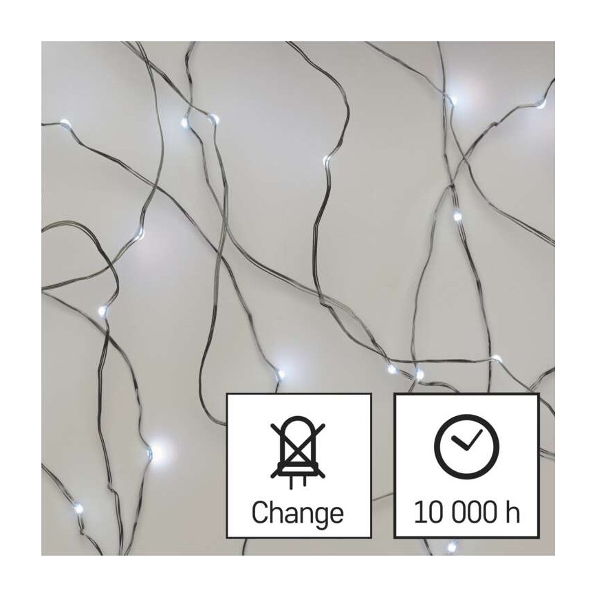 LED-Außen-Lichterkette 40xLED/9m IP44 kaltweiß