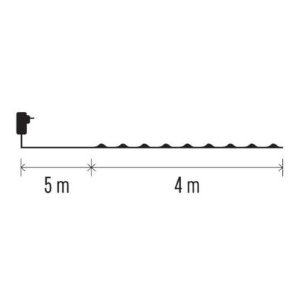 LED-Außen-Lichterkette 40×LED/9 m IP44 warmweiß