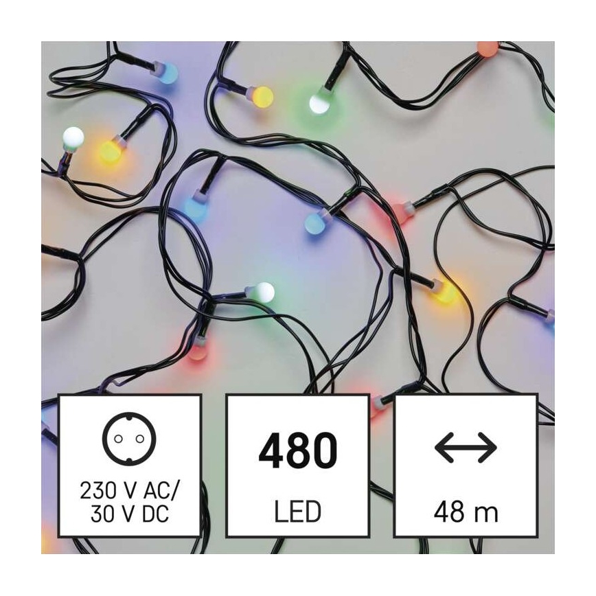 LED-Außen-Lichterkette 480 LEDs/53 m IP44 mehrfarbig