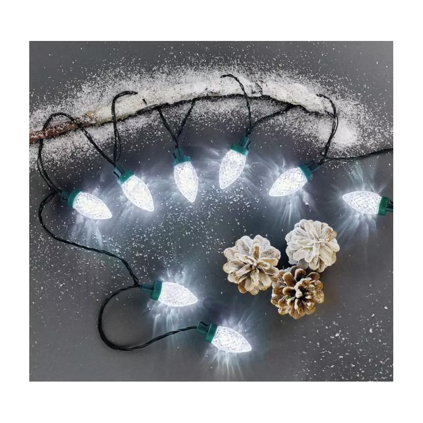 LED-Außen-Lichterkette, 50 LEDs, 8 Funktionen, 14,8 m, IP44, kaltweiß