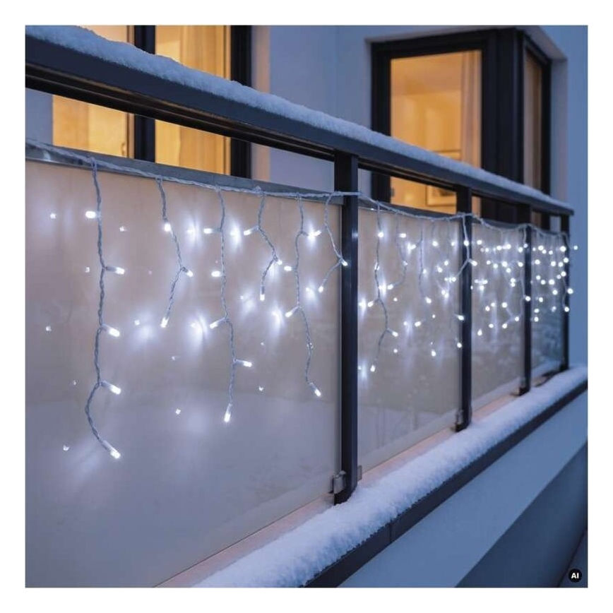 LED-Außen-Lichterkette 50xLED/3x0,4m IP44 kaltweiß