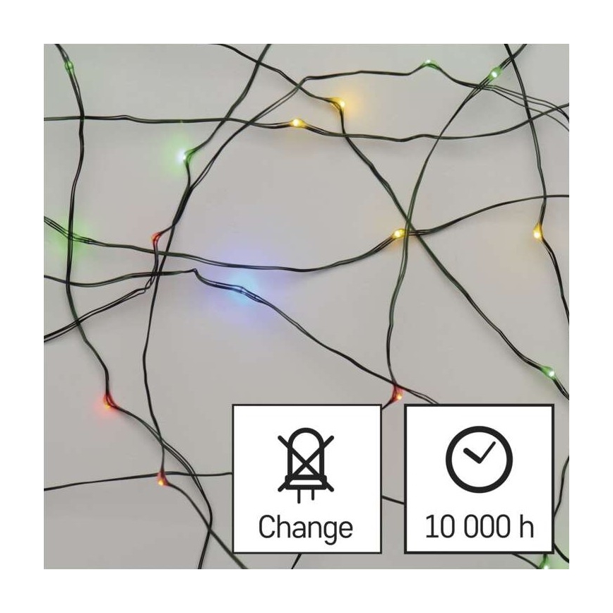 LED Außen-Lichterkette 75xLED/12,5m IP44 mehrfarbig