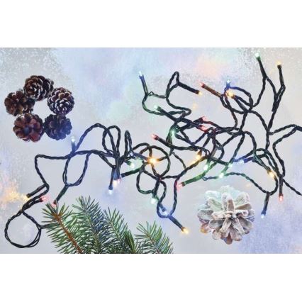 LED-Außen-Lichterkette 80 LEDs / 13 m, IP44, mehrfarbig