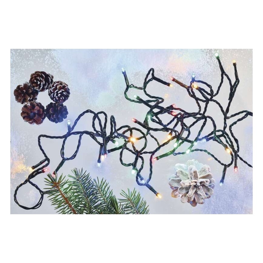 LED-Außen-Lichterkette 80 LEDs / 13 m, IP44, mehrfarbig