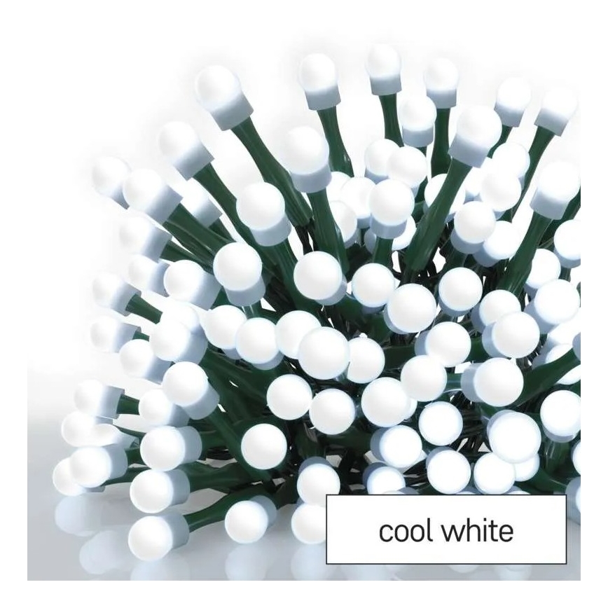 LED Außen  Lichterkette 80xLED/8 Funktionen 13m kaltweiß IP44