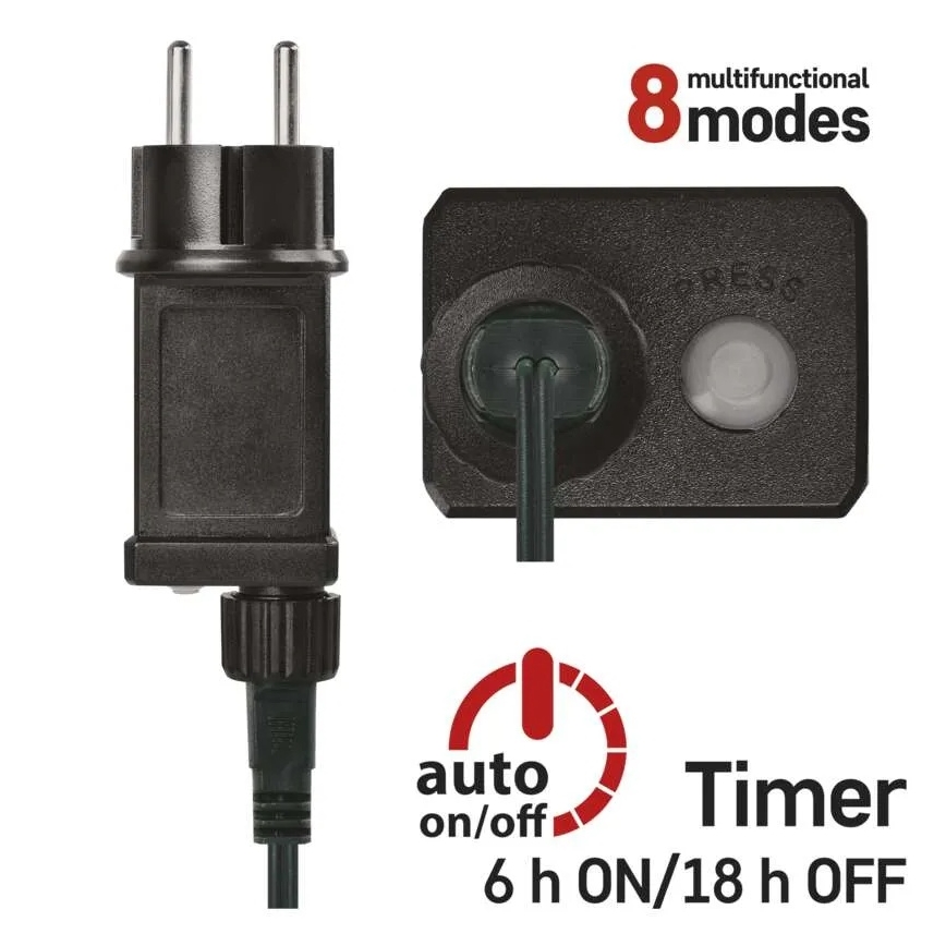 LED-Außen-Lichterkette 80xLED/8 Funktionen 13m mehrfarbig IP44