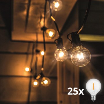 LED-Außen-Lichterkette GIRLANDA 25xE12 20m IP44 warmweiß