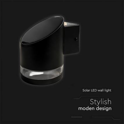 LED Außen-Solar-Wandleuchte LED/1W/3,7V 3000K IP54 1200 mAh Schwarz
