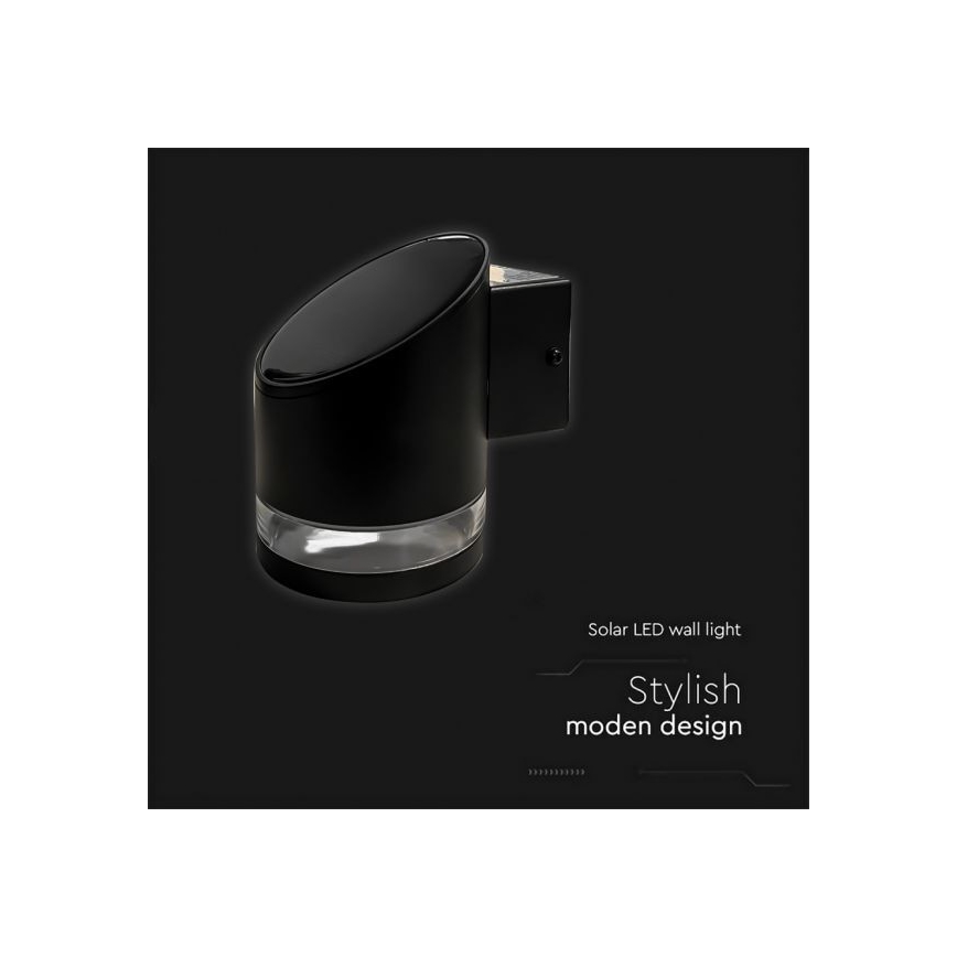 LED Außen-Solar-Wandleuchte LED/1W/3,7V 3000K IP54 1200 mAh Schwarz