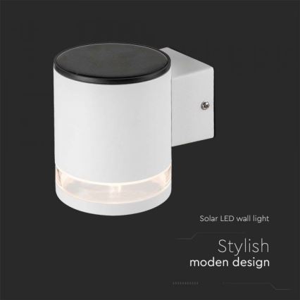 LED Außen-Solar-Wandleuchte LED/1W/3,7V 3000K IP54 1200 mAh Weiß