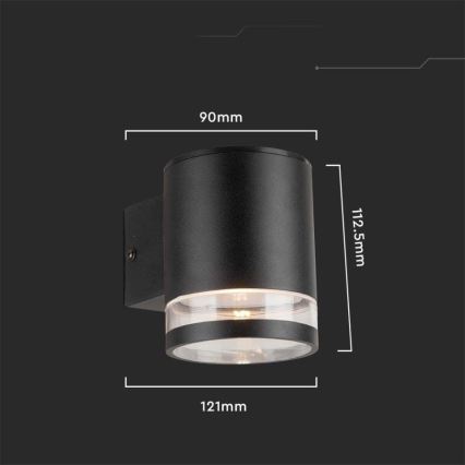 LED Außen-Solar-Wandleuchte mit Sensor LED/1W/3,7V 3000K IP54 1200 mAh Schwarz