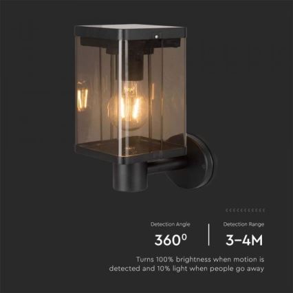 LED Außen-Solar-Wandleuchte mit Sensor LED/2,5W/3,7V 3000K IP54 2000 mAh