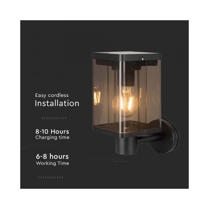 LED Außen-Solar-Wandleuchte mit Sensor LED/2,5W/3,7V 3000K IP54 2000 mAh