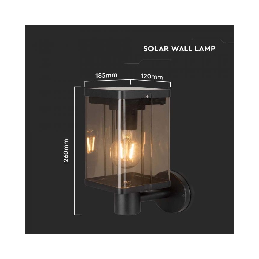 LED Außen-Solar-Wandleuchte mit Sensor LED/2,5W/3,7V 3000K IP54 2000 mAh