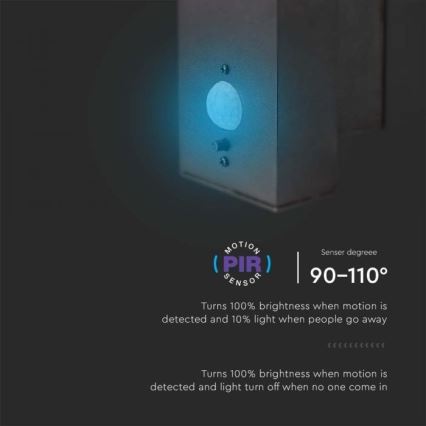 LED Außen-Solar-Wandleuchte mit Sensor LED/5,5W/3,7V 3000K IP54 2000 mAh