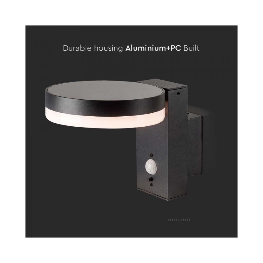 LED Außen-Solar-Wandleuchte mit Sensor LED/5,5W/3,7V 3000K IP54 2000 mAh