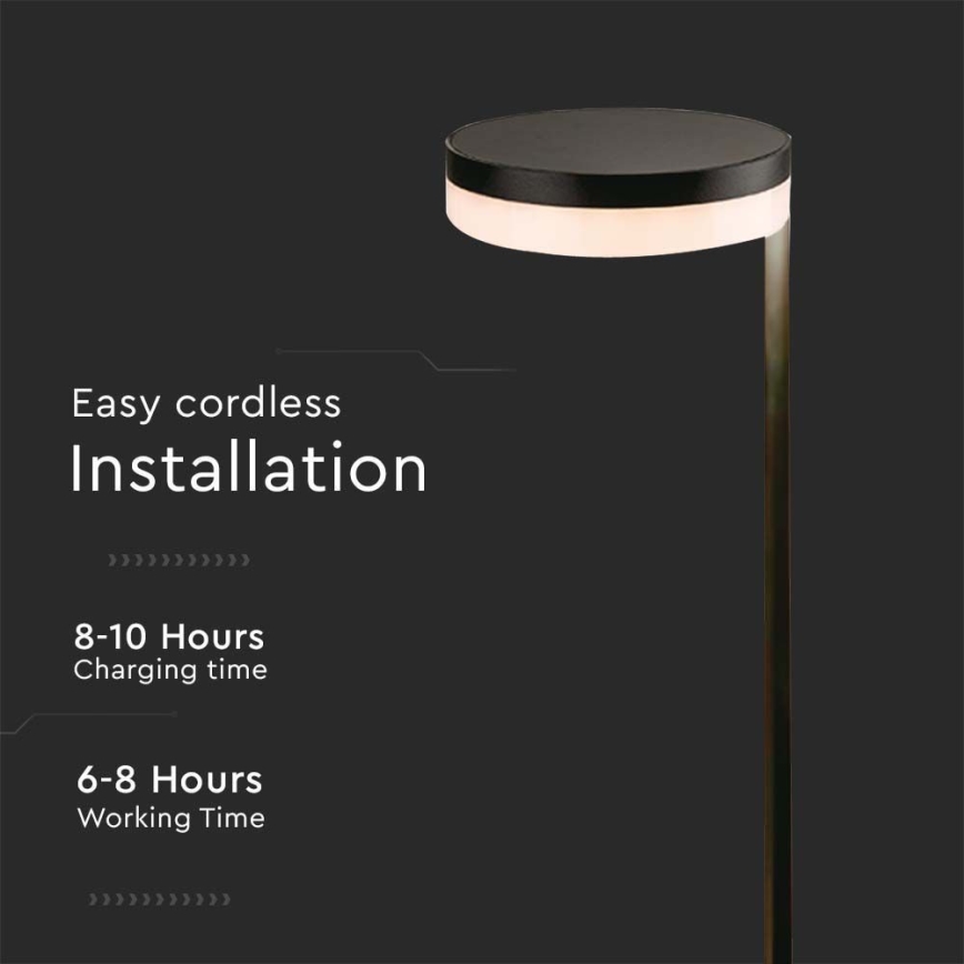 LED Außen-Solarleuchte LED/2W/3,7V 3000K IP54 2000 mAh schwarz