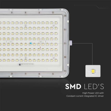 LED Außen-Solarstrahler LED/20W/3,2V 4000K Weiß IP65 + Fernbedienung