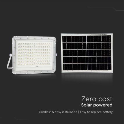 LED Außen-Solarstrahler LED/20W/3,2V 4000K Weiß IP65 + Fernbedienung