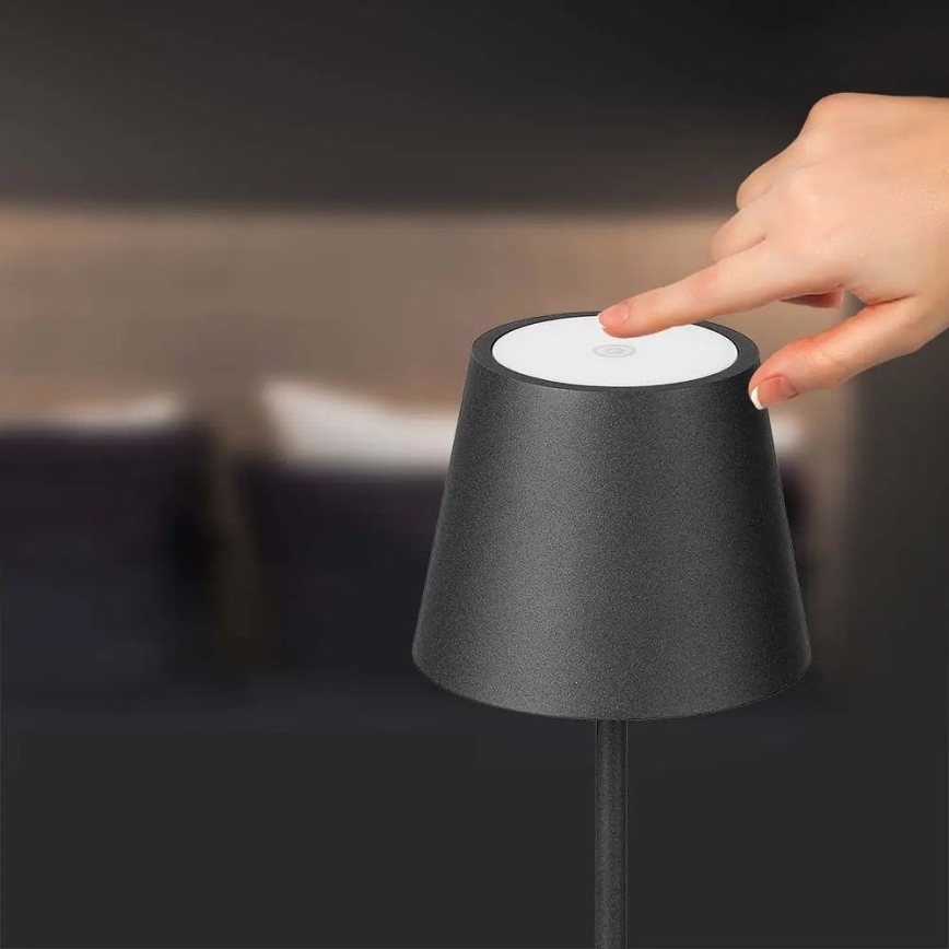 LED Außen-Tischlampe, dimmbar, berührungsempfindlich, wiederaufladbar, LED/2W/230V, 4400 mAh, IP54, Anthrazit