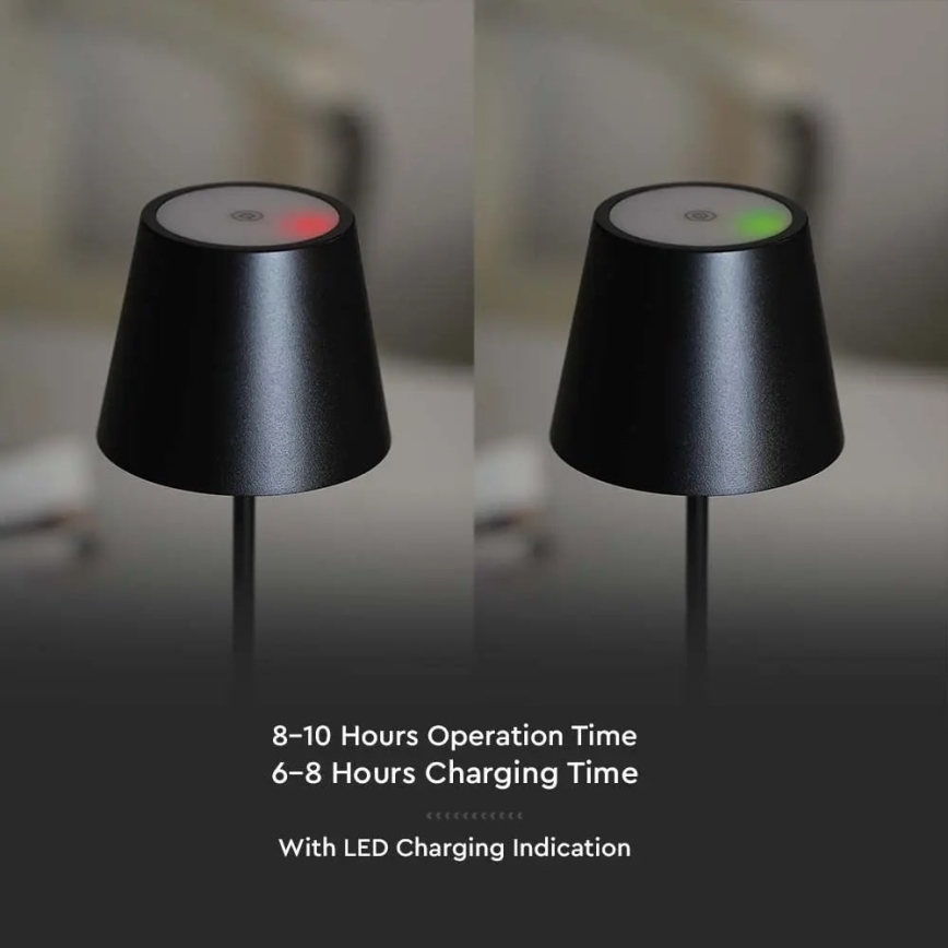 LED Außen-Tischlampe, dimmbar, berührungsempfindlich, wiederaufladbar, LED/2W/230V, 4400 mAh, IP54, Anthrazit