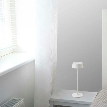 LED Außen-Tischlampe, dimmbar, berührungsempfindlich, wiederaufladbar, LED/2W/5V, 4400 mAh, IP54, weiß