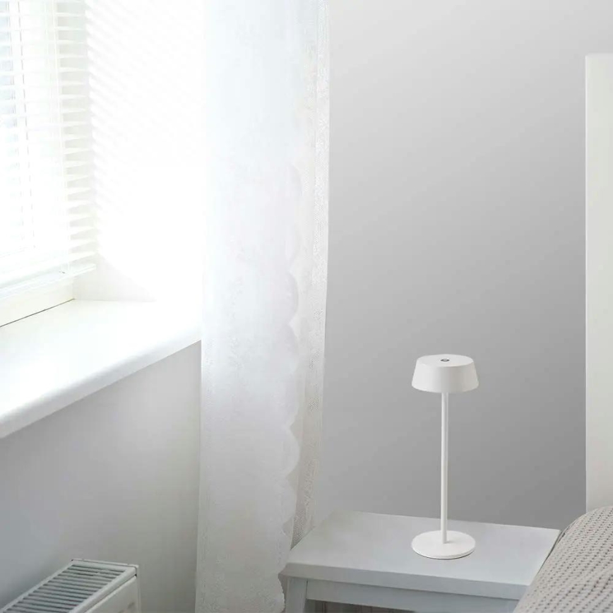 LED Außen-Tischlampe, dimmbar, berührungsempfindlich, wiederaufladbar, LED/2W/5V, 4400 mAh, IP54, weiß