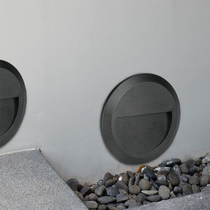 LED Außen-Treppenleuchte LED/2W/230V IP65 3000K Schwarz