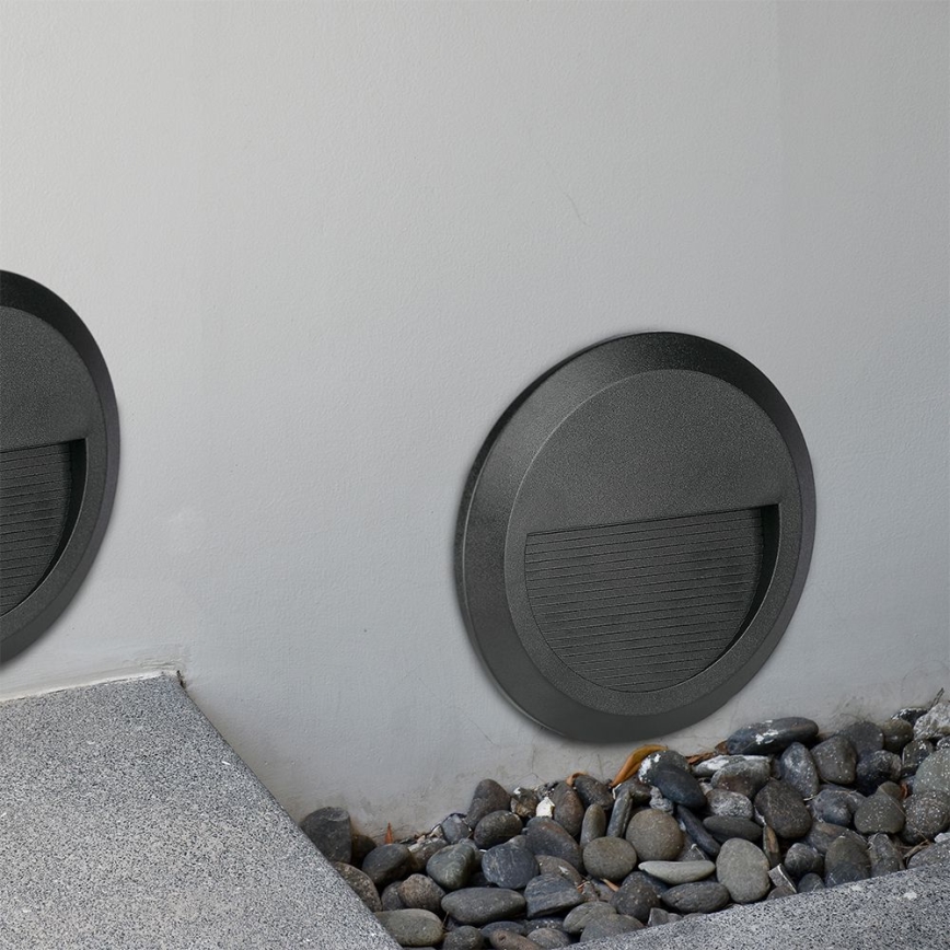 LED Außen-Treppenleuchte LED/2W/230V IP65 3000K Schwarz