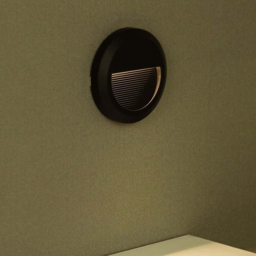 LED Außen-Treppenleuchte LED/2W/230V IP65 3000K Schwarz