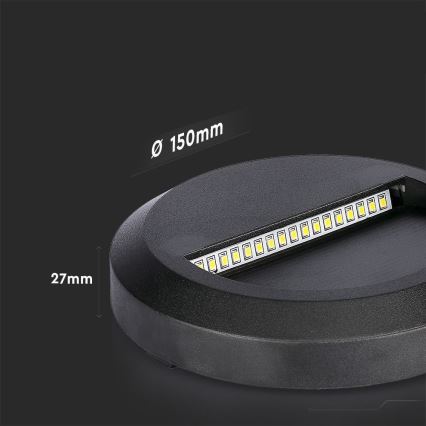 LED Außen-Treppenleuchte LED/2W/230V IP65 3000K Schwarz