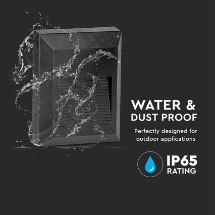 LED Außen-Treppenleuchte LED/2W/230V IP65 4000K Schwarz