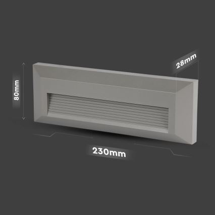 LED Außen-Treppenleuchte LED/3W/230V 4000K IP65 grau