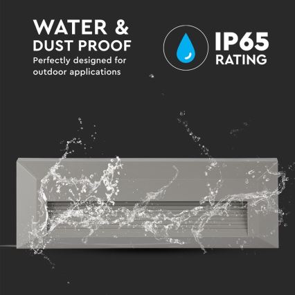 LED Außen-Treppenleuchte LED/3W/230V IP65 3000K grau