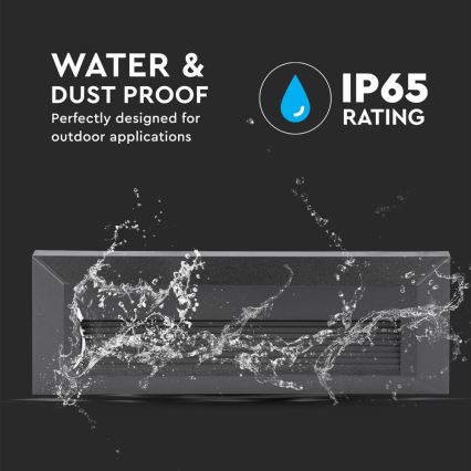 LED Außen-Treppenleuchte LED/3W/230V IP65 3000K Schwarz