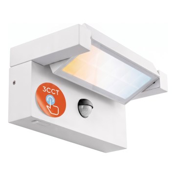 LED-Außen-Wandleuchte mit Bewegungs- und Dämmerungssensor LED/25W/230V 3000/4000/6500K IP54 weiß