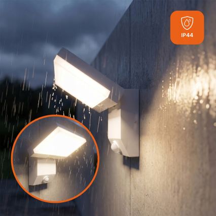 LED-Außenwandleuchte mit Bewegungsmelder LED/18W/230V IP44 weiß