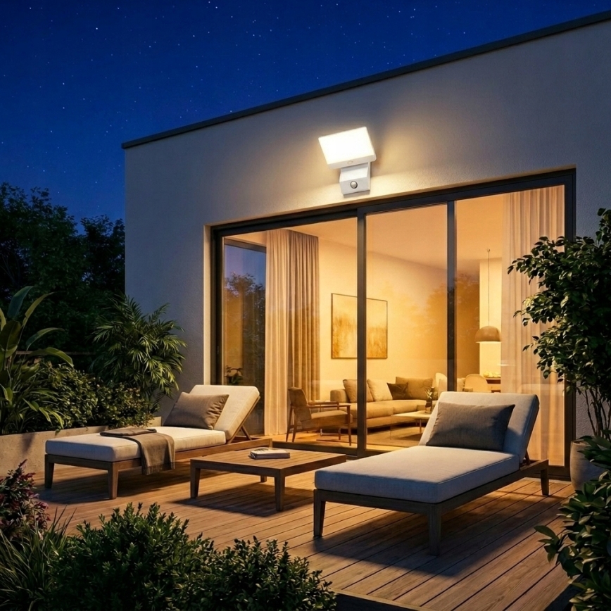 LED-Außenwandleuchte mit Bewegungsmelder LED/18W/230V IP44 weiß