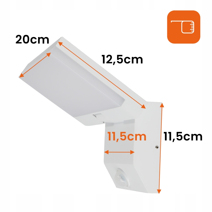 LED-Außenwandleuchte mit Bewegungsmelder LED/18W/230V IP44 weiß