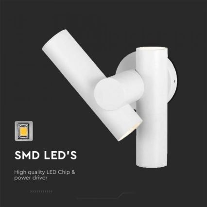 LED Außenwandleuchte flexibel 2xLED/3W/230V 3000K IP44 Weiß