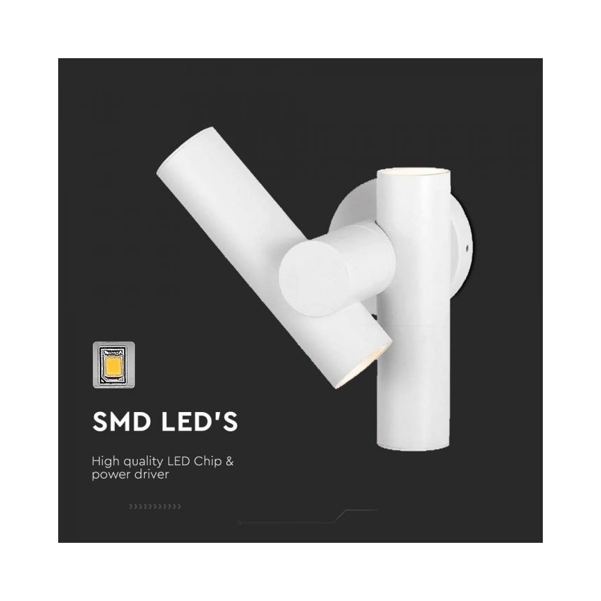 LED Außenwandleuchte flexibel 2xLED/3W/230V 3000K IP44 Weiß